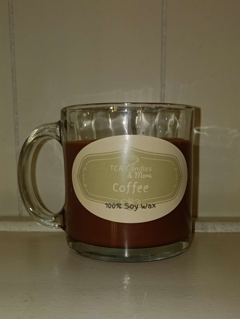 Coffee Scented Soy Wax Candle - Brown